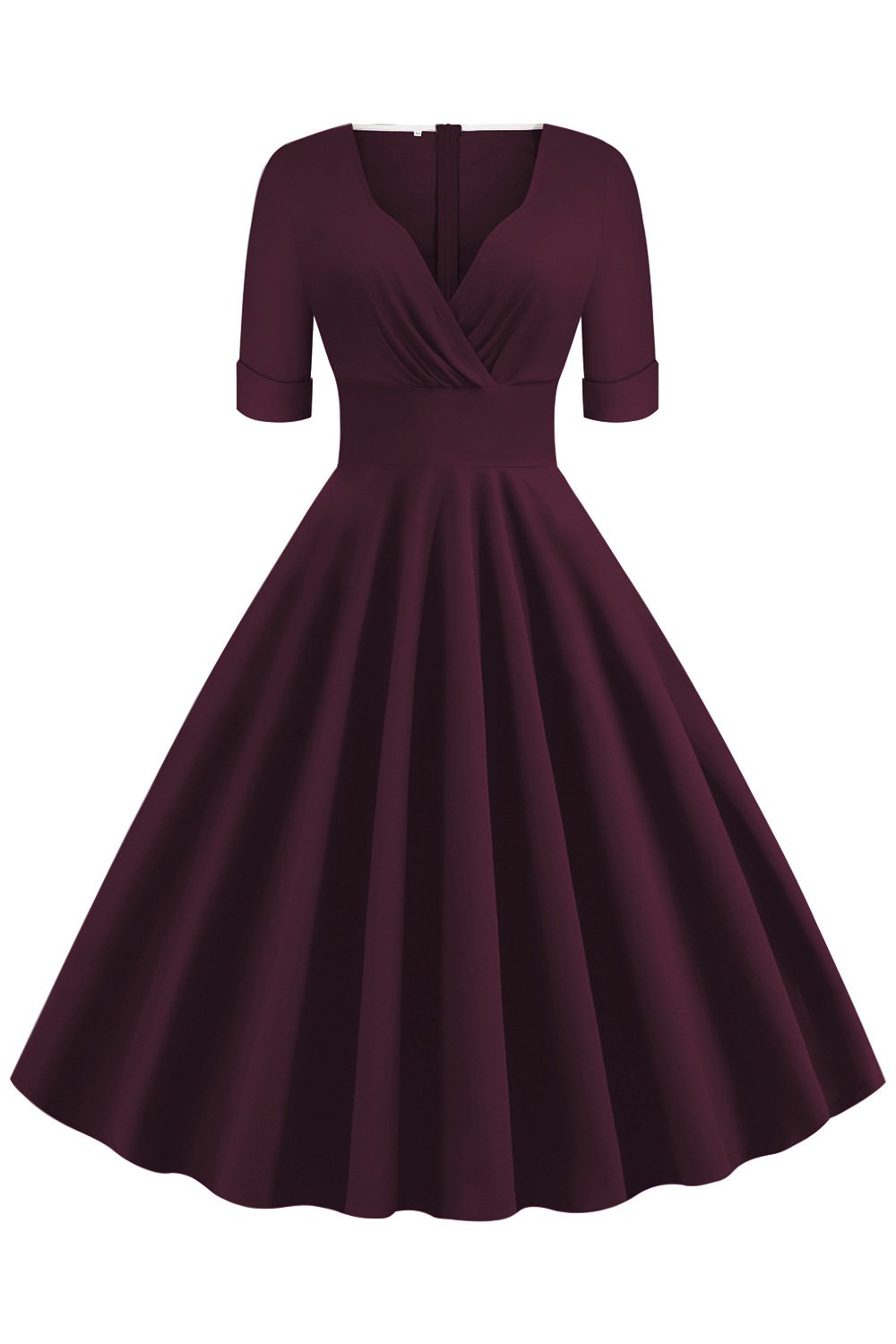 Vintage Short Sleeves V Neck Ball Dresses-STYLEGOING