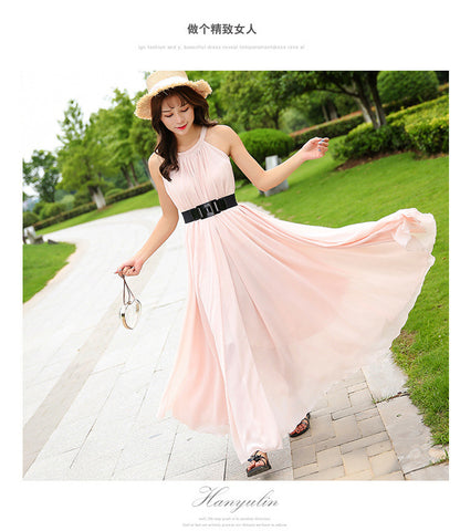 Summer Chiffon Sleeveless Beach Dresses for Holiday