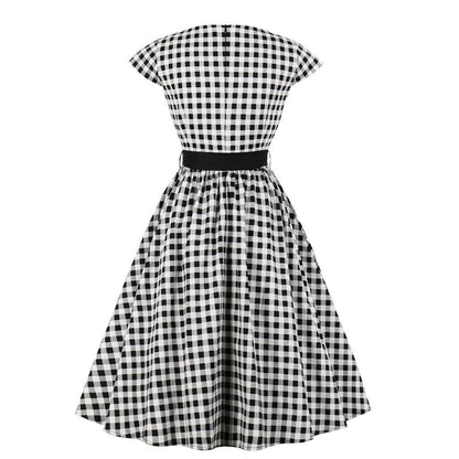 Regular Waist Dot Print Plus Sizes Midi Dresses-STYLEGOING