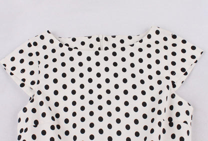 Regular Waist Dot Print Plus Sizes Midi Dresses-STYLEGOING