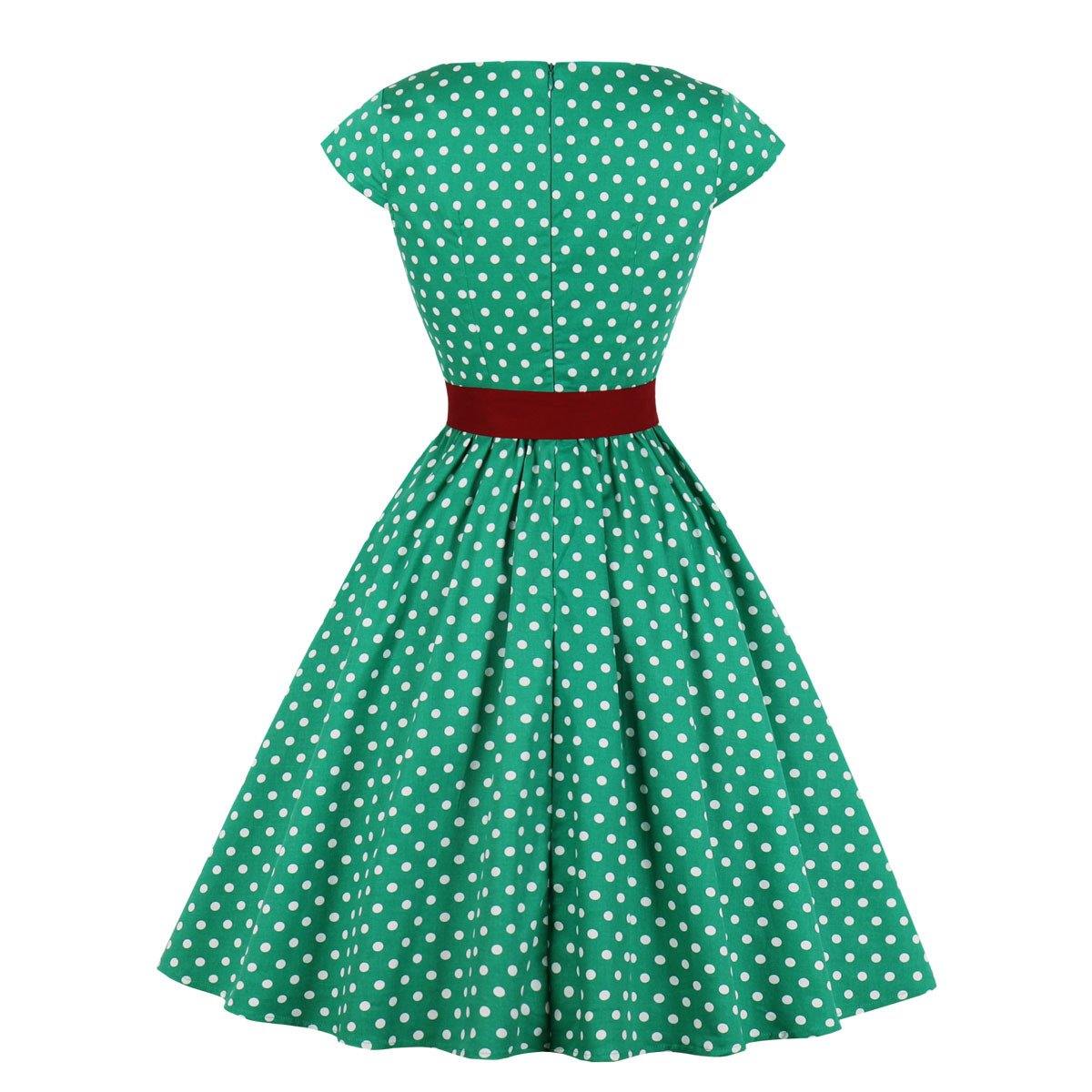 Regular Waist Dot Print Plus Sizes Midi Dresses-STYLEGOING