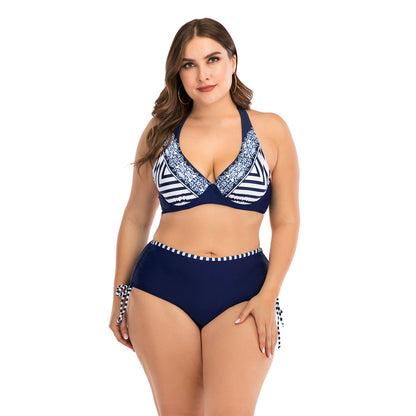 Summer Plus Sizes Halter Bikini Swimsuit-STYLEGOING