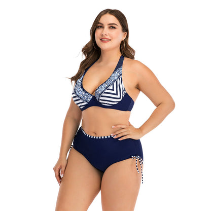Summer Plus Sizes Halter Bikini Swimsuit-STYLEGOING
