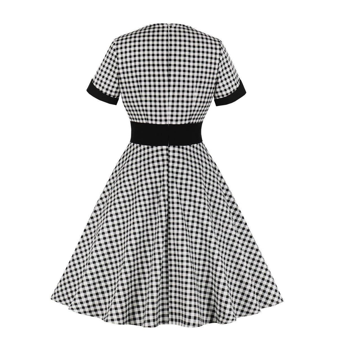 Women Square Neckline Short Sleeves Dresses-STYLEGOING