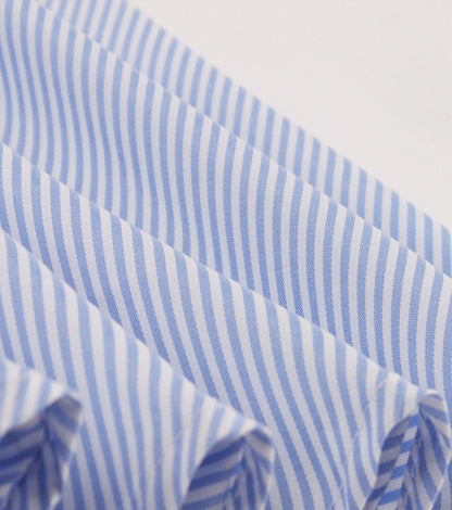 Plus Sizes Striped Ruffled Shirt Dresses-STYLEGOING