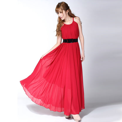Summer Chiffon Sleeveless Beach Dresses for Holiday