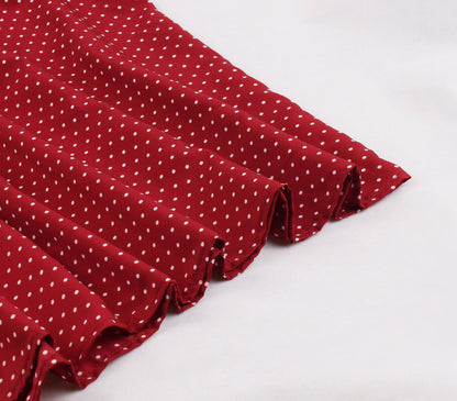 Women Sleeveless V Neck Dot Print Vintage Dresses with Buttons-STYLEGOING