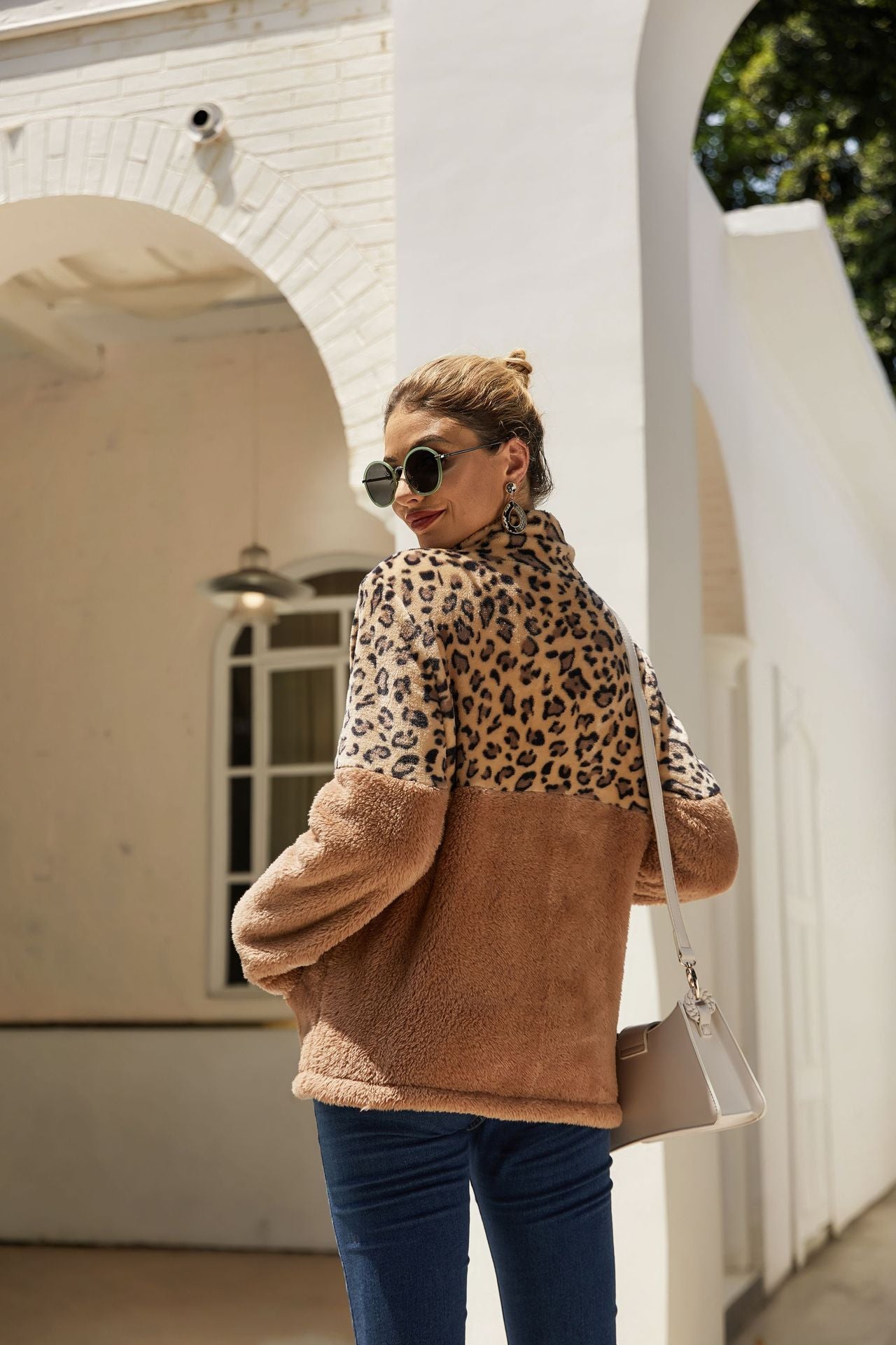 Casual Winter Leopard Long Sleeves Women Tops
