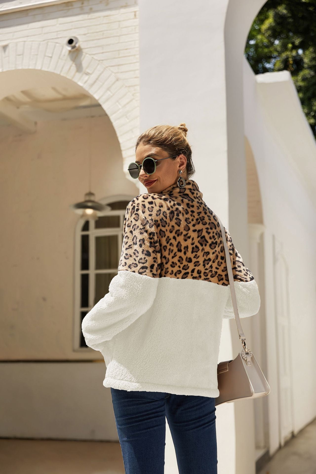 Casual Winter Leopard Long Sleeves Women Tops