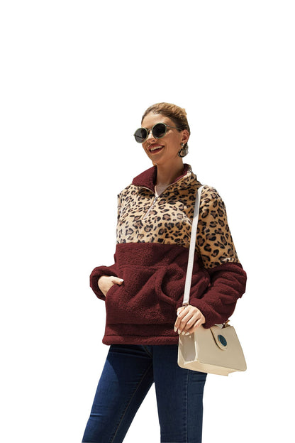 Casual Winter Leopard Long Sleeves Women Tops