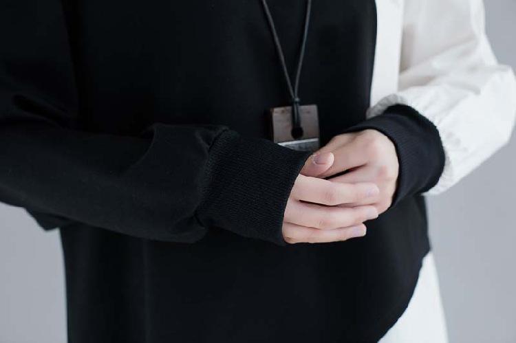 Women Irregular Black&White Cozy Dresses-STYLEGOING
