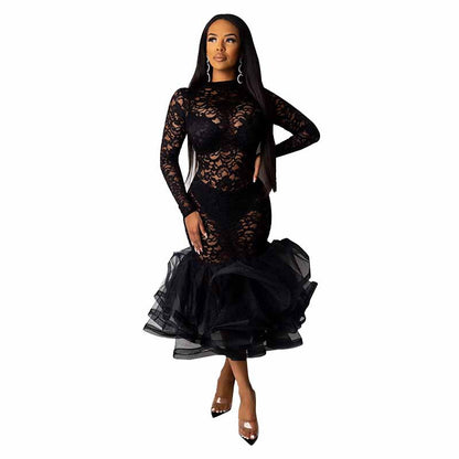 Sexy Lace Hollow Out Night Party Dresses