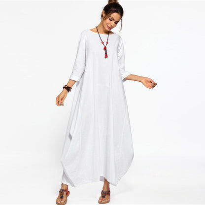 Plus Sizes Women Fall Long Cozy Dresses-STYLEGOING