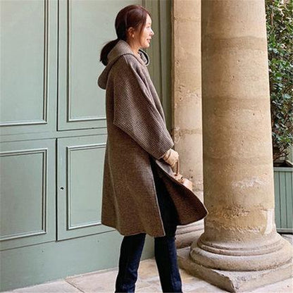 Women Knitting Split Pullower Loose Overcoat-STYLEGOING
