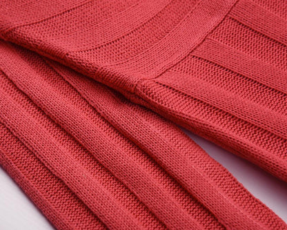 Women Knitting Pullover Lace Up Dresses for Winter-STYLEGOING
