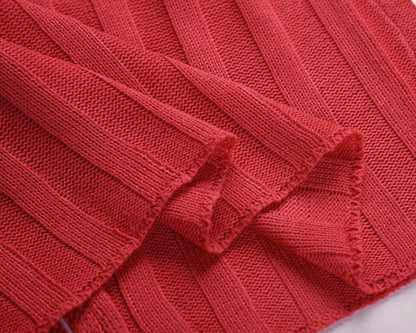 Women Knitting Pullover Lace Up Dresses for Winter-STYLEGOING