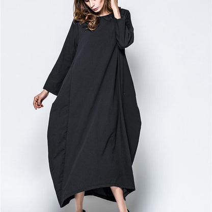 Plus Sizes Women Fall Long Cozy Dresses-STYLEGOING