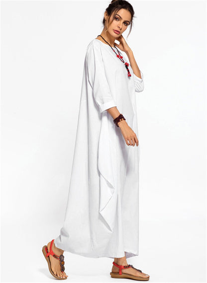 Plus Sizes Women Fall Long Cozy Dresses-STYLEGOING