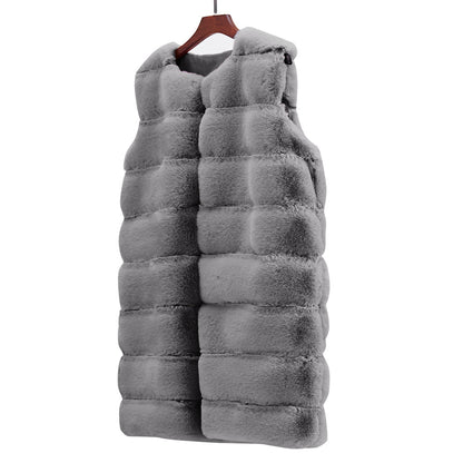 Artificial Fur Warm Winter Long Vest for Women