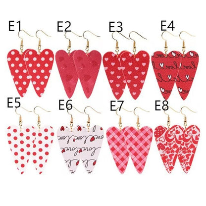 Sweetheart Design Pu Leather Earrings for Women 3pcs/Set