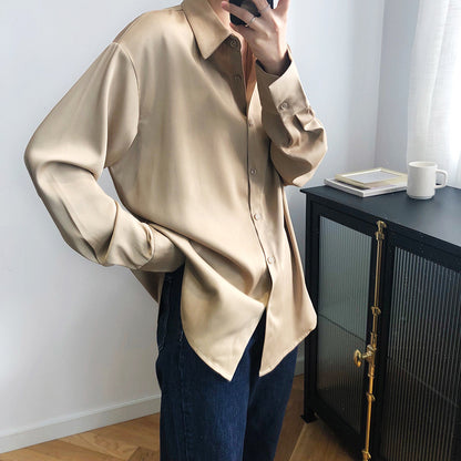Elegant Satin Designed Women Long Sleeves Shirts