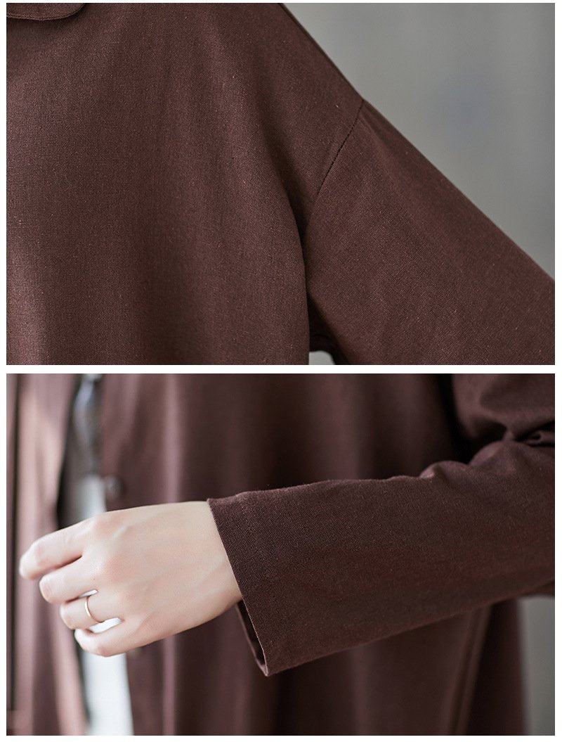 Women Plus Size Long Sleeve Shirt Overcoat-STYLEGOING