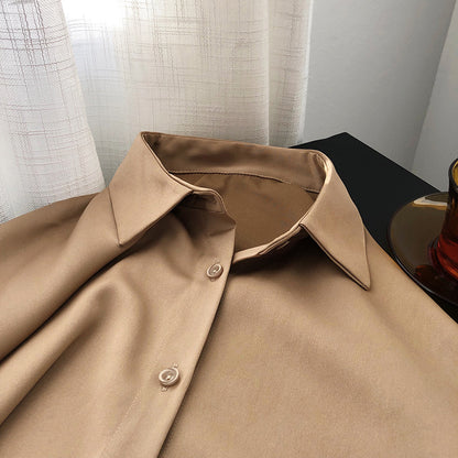 Elegant Satin Designed Women Long Sleeves Shirts