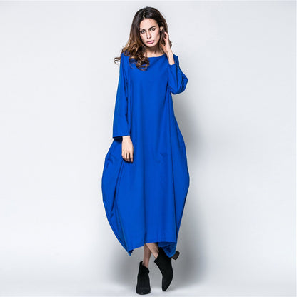 Plus Sizes Women Fall Long Cozy Dresses-STYLEGOING