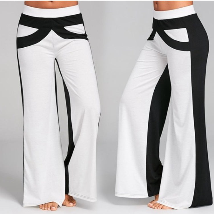 Casual Contrast Color Women Pants