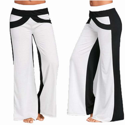 Casual Contrast Color Women Pants