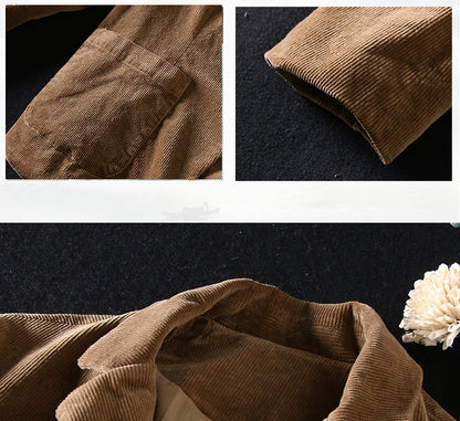 Corduroy Office Lady Coffee Blazers for Women