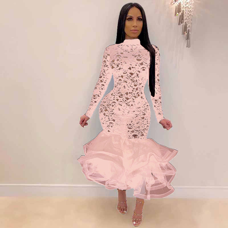 Sexy Lace Hollow Out Night Party Dresses