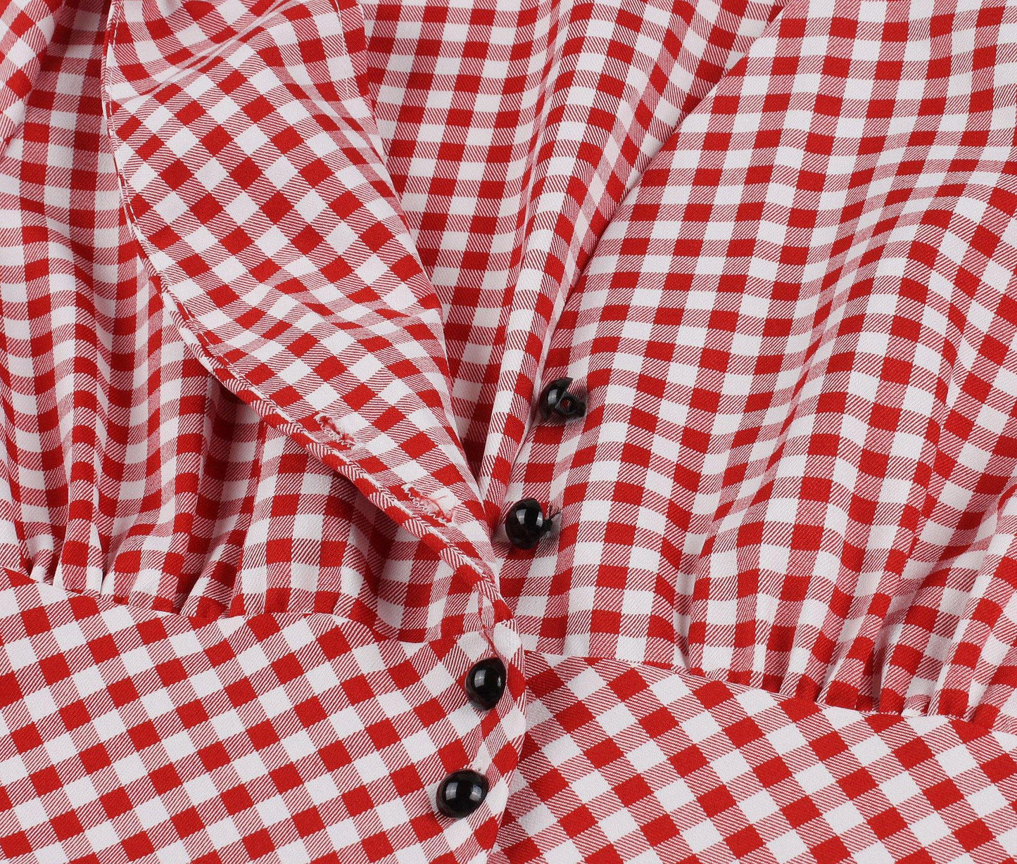 Half Sleeves Plaid Retro Dresses with Button-STYLEGOING