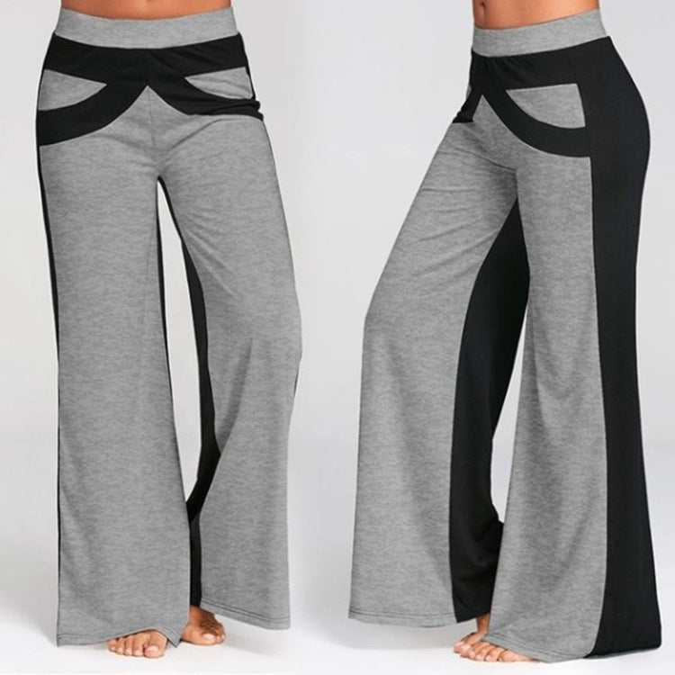 Casual Contrast Color Women Pants