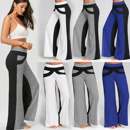 Casual Contrast Color Women Pants