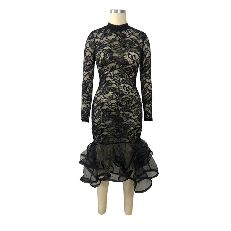 Sexy Lace Hollow Out Night Party Dresses
