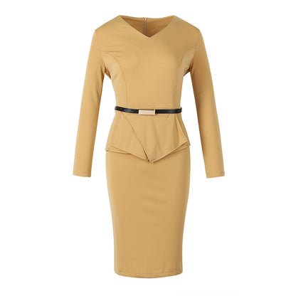 Sexy Tight Office Lady Bodycon Midi Length Dresses