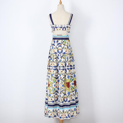 Sexy Floral Print 2 Boho Pcs Dresses Suits-STYLEGOING