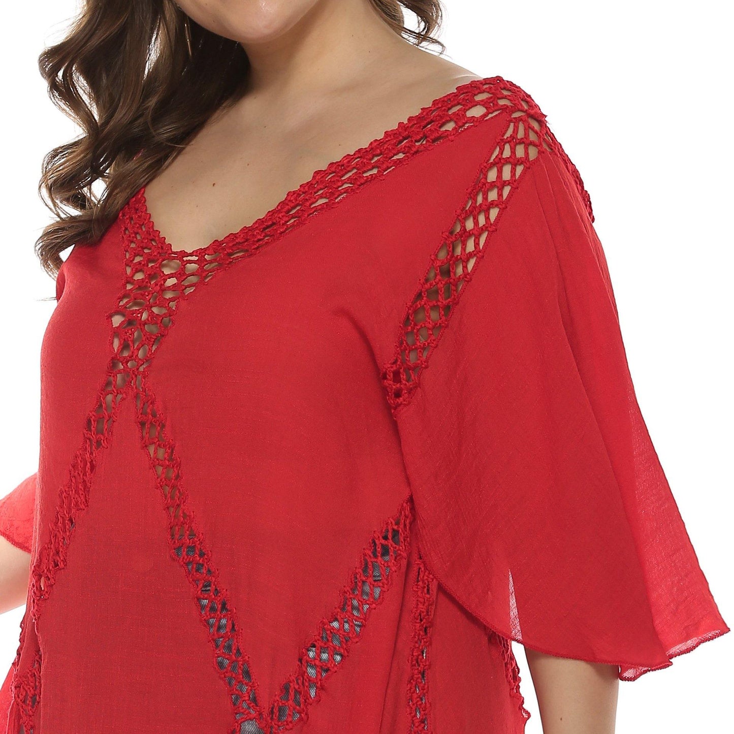 Women Plus Sizes Tassel Cover Ups-STYLEGOING