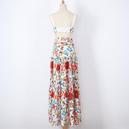 New Summer Holiday Floral Print Two Pieces Sets-STYLEGOING