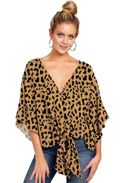 Women Summer/spring Short Sleeves V-neck Blouses-STYLEGOING