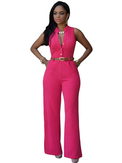 Sexy Pocket Jumsuits with Belt-STYLEGOING