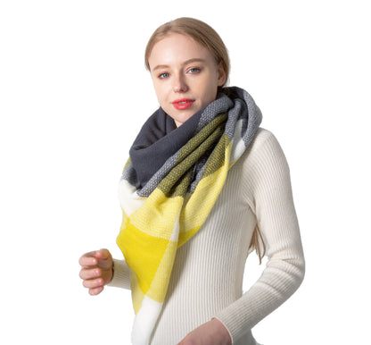 Winter Warm Plaid Scarves for Women