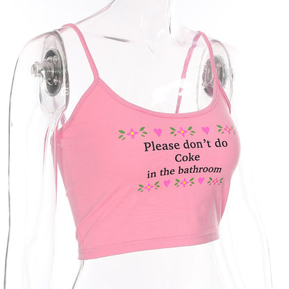 Sexy Heart Design Lettern Women Crop Tops