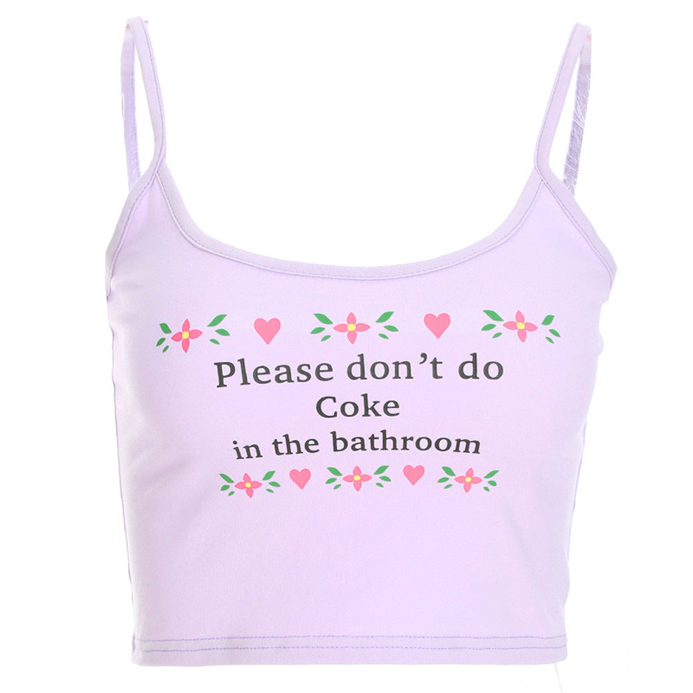Sexy Heart Design Lettern Women Crop Tops