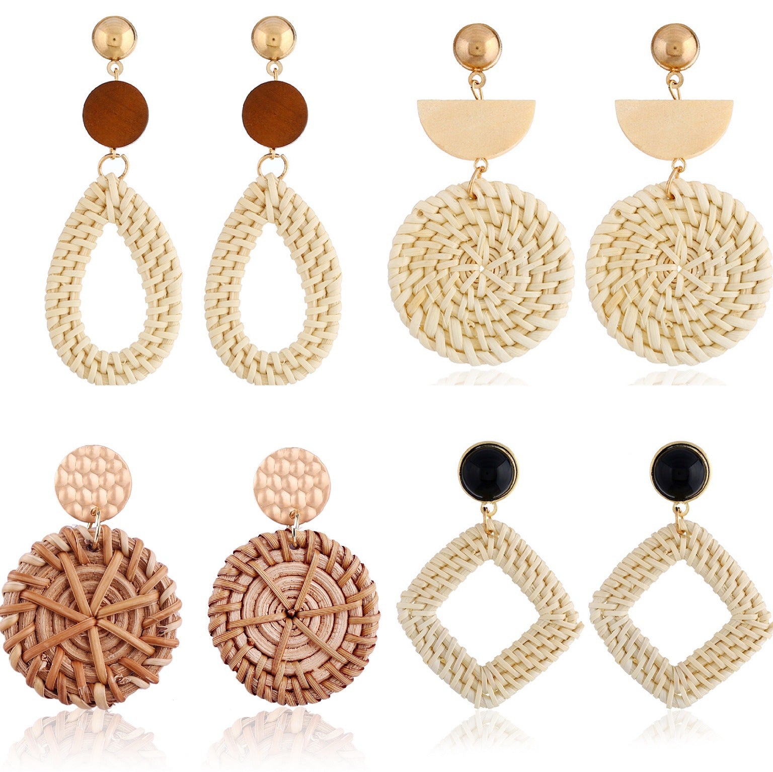 Vintage Boho Hanmade Woven Earrings for Women