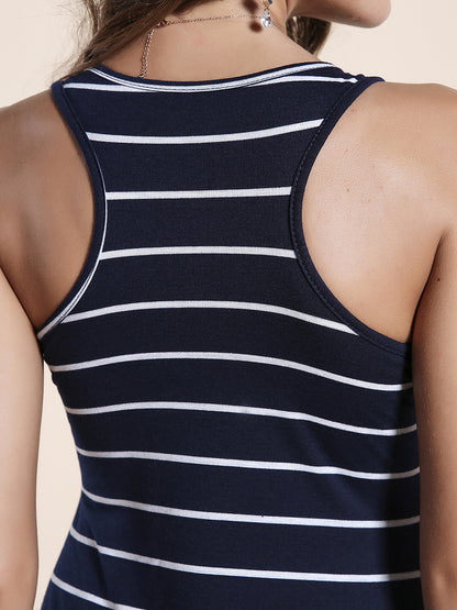 Summer Sleeveless Striped Long Dresses