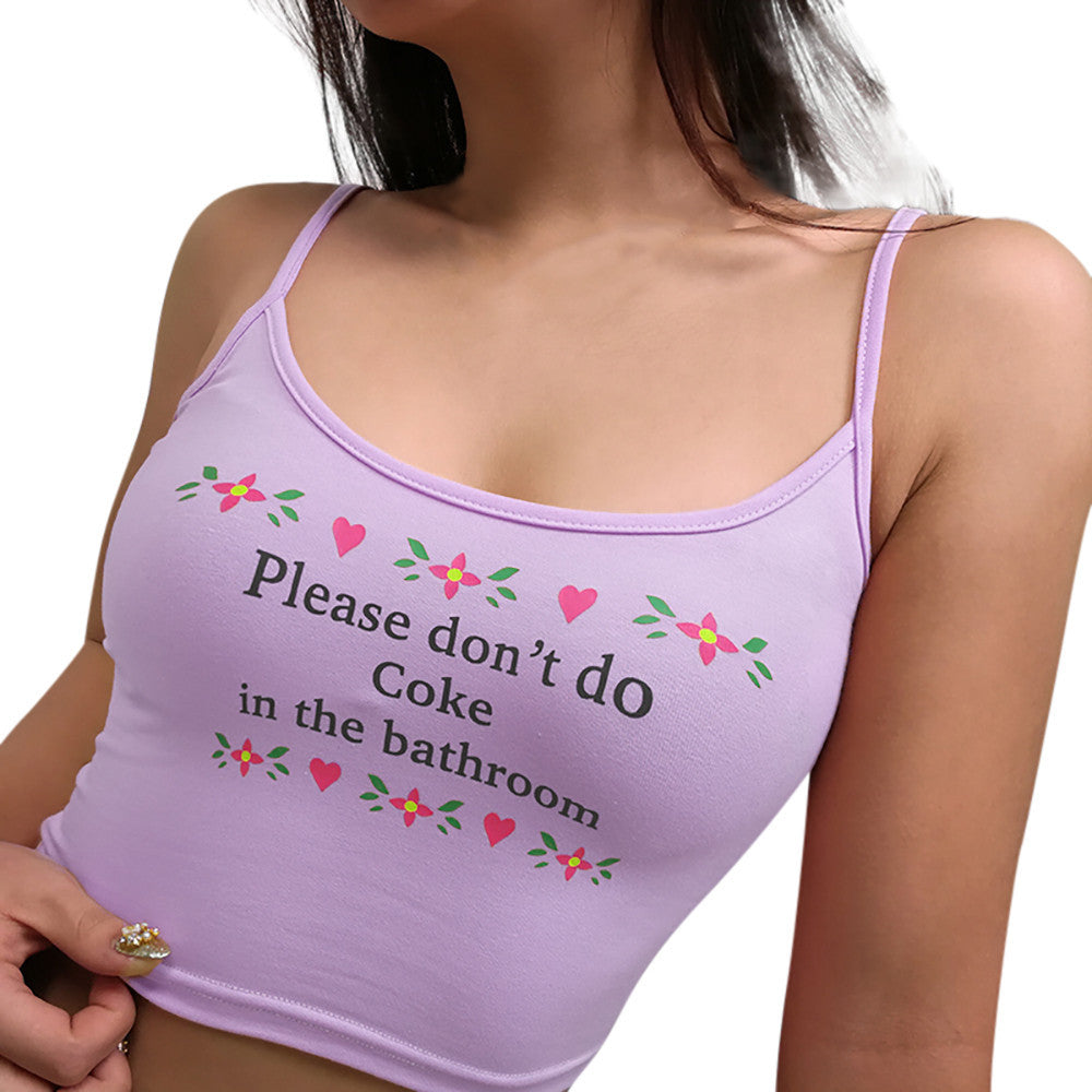 Cute Sexy Letter Design Strapless Crop Tops