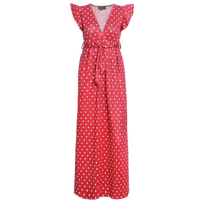 Fashion Summer Dot Print Long Dresses-STYLEGOING