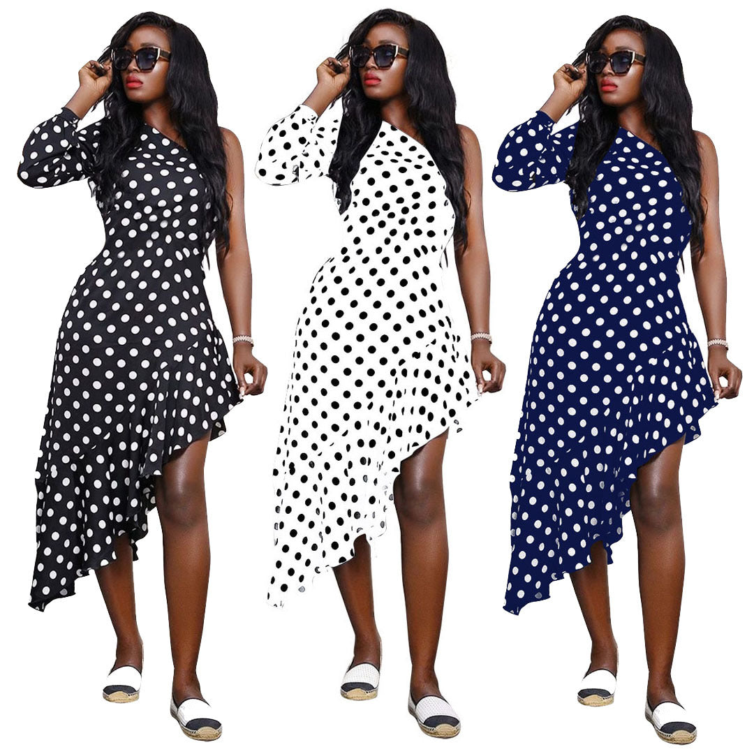 Fashion One Shoulder Irregular Dresses